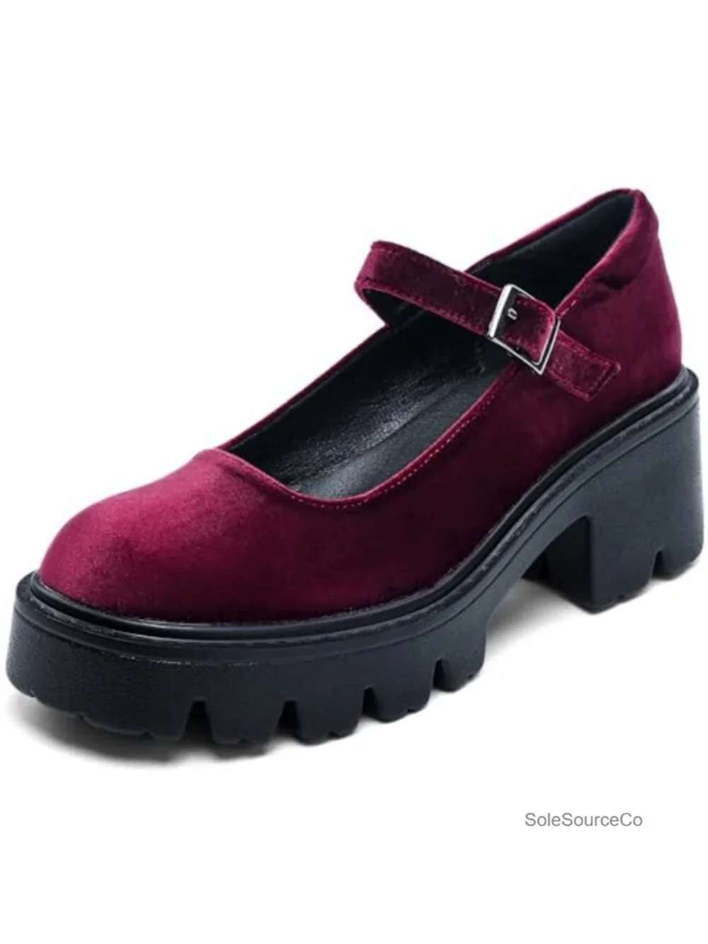 Mary Jane Platform Dress Shoes Chunky Round Toe Block Heel Women's
